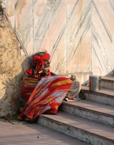 Sadhu playing the flute