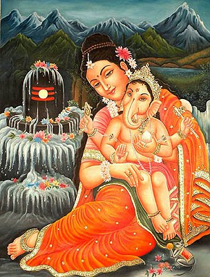 Parvati and Ganesha